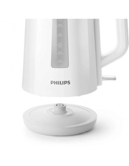 Bollitore  Philips HD9318/00, 2200W, 1,7 L, Filtro, Uso senza filo, Auto spegnimento, Bianco, Piedini antiscivolo