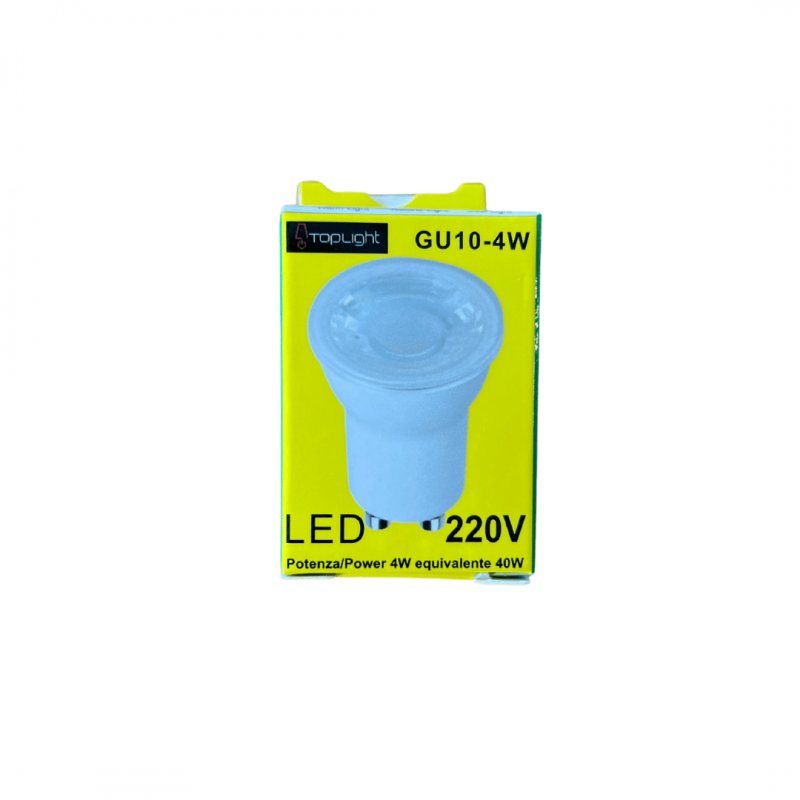 Lampadina LED GU10 35 mm 4W Luce Naturale Top Light GU10-35MM-4WN, Resa 40W, 350 Lumen, 4000K, Apertura luce 38°