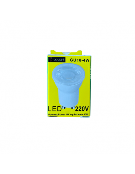 Lampadina LED GU10 35 mm 4W Luce Naturale Top Light GU10-35MM-4WN, Resa 40W, 350 Lumen, 4000K, Apertura luce 38°
