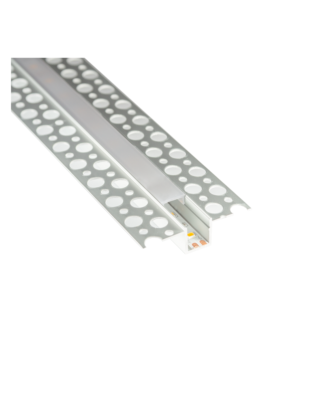 Profilo da incasso in cartongesso Lampo Lighting PRKITTLN, 2 metri, Schermo  opaco, Ideale per strisce LED, Accessori inclusi