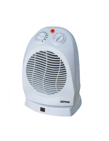 Zephir ZTRM6 Termoventilatore oscillante con termostato regolabile, 2 Potenze 1000W-2000W, Anti surriscaldamento, Bianco