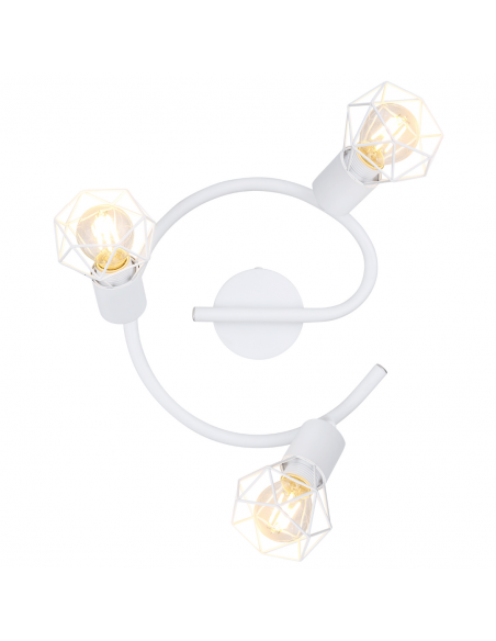 Globo Xara 54802W-3 Lampada da soffitto con diffusore a gabbia, Bianco, Orientabili, 3 E14, Struttura in metallo, Moderno
