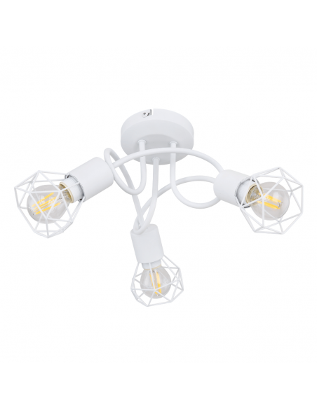 Globo Xara 54802W-3D Lampada da soffitto con diffusore a gabbia, Bianco, 3 E14, Struttura in metallo, Moderno: Coppolav.it
