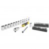 Stanley STMT82672-0 Set 37 pezzi con chiavi a bussola Poligonali att. 1/4" e Inserti att. 1/4", Prolunga 75 mm, Compatto