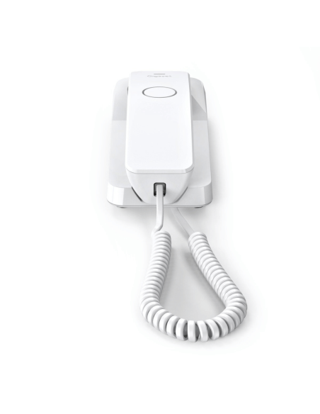 Gigaset Desk 200 Telefono a filo da parete e scrivania, Alimentazione tramite linea telefonica, Bianco, Salvaspazio