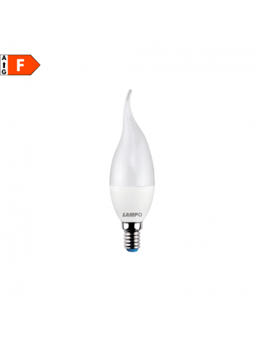 Lampada LED 8W Colpo di Vento E14 Luce Calda Lampo Lighting CV308WE14BC, 3000K, 710 Lumen, Resa 55W, Apertura luce 220