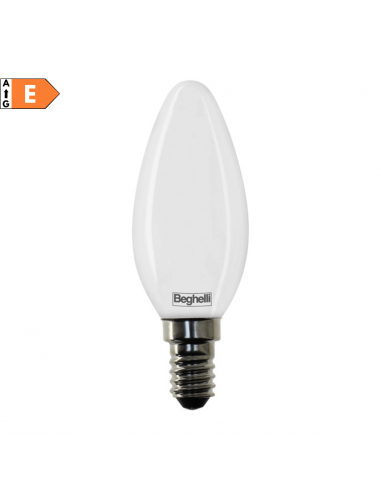 Beghelli 56533 Lampada LED Tutto Vetro 5W E14 Luce Naturale, Resa 50W, 600 Lumen, 4000K, Oliva