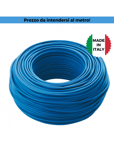 Cavo Unipolare FS17 1.5 mm2 Blu, 450/750V, MADE IN ITALY, Flessibile, Roda Cavi