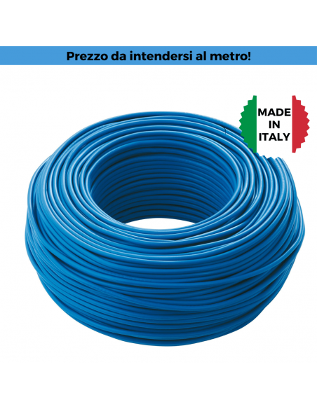 Cavo Unipolare FS17 2.5 mm2 Blu, 450/750V, MADE IN ITALY, Flessibile, Roda Cavi
