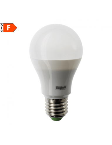 Beghelli 56960 Lampada LED E27 9W Luce calda, Resa 60W, 850 Lumen, 3000K, Goccia
