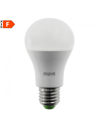 Beghelli Elplast 56822 Lampada LED E27 13W Luce calda, Resa 80W, 1300 Lumen, 3000K, Goccia