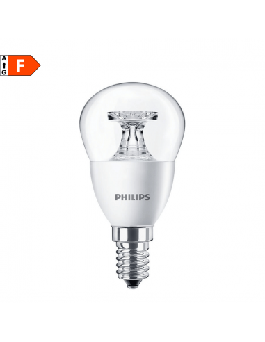 Philips CORELUS40840C Lampada LED E14 6W Luce naturale, Resa 40W, 520 Lumen, 4000K, Sfera, Trasparente