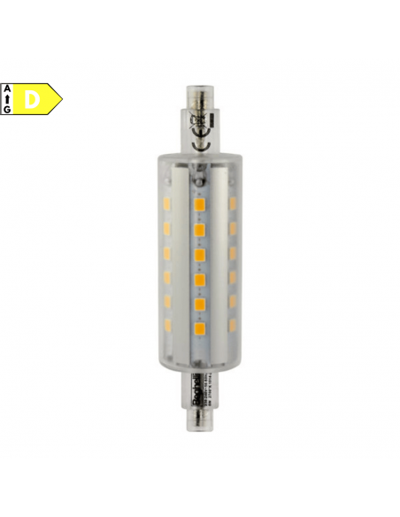 Beghelli 56110 Lampada LED R7s 6W 78 mm Luce calda, Resa 60W, 810 Lumen, 2700K, Luce a 360 Gradi, Sostituisce le alogene