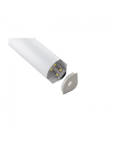 Lampo PR/ANG-S Profilo Alluminio Angolare per strisce LED, Inclinazione 45 Gradi, 2 Metri, Schermo opalino