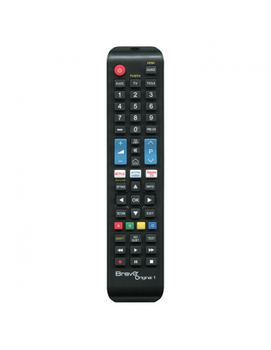 Telecomando Samsung Universale Smart TV Bravo Original 1, Pronto all'uso, Già programmato, Batterie AAA, Nero