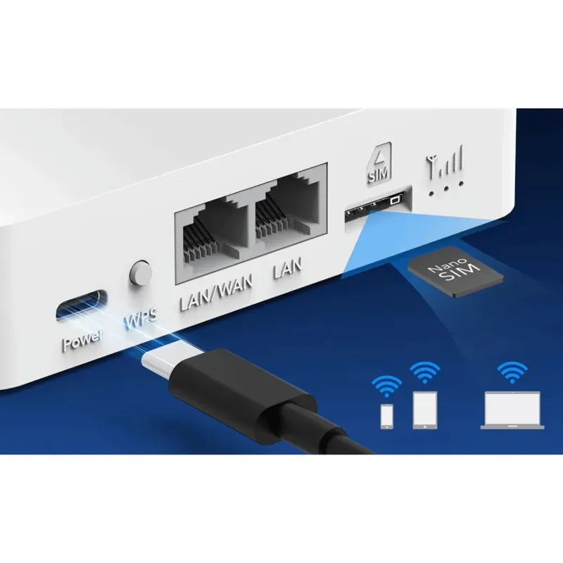 Cudy LT300 Router Wi-Fi per SIM 4G LTE, 300 Mbps, Banda 2.4 GHz, 2 antenne, 2 LAN