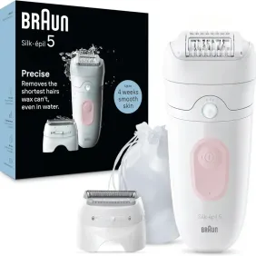 Braun Silk Epil 5 Epilatore Depilatore Ricaricabile, Autonomia 40 minuti, Pinzette MicroGrip, Luce, MADE IN GERMANY