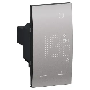 Bticino Living Now KS4441 Termostato Ambiente Steel per riscaldamento e condizionamento elettronico, 2 Moduli, MADE IN ITALY