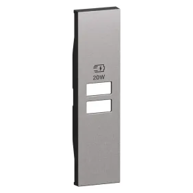 Bticino Living Now KS13PD Cover Steel per caricatori USB K4191AC, K4192AC, K4192CC, 1 Modulo, MADE IN ITALY