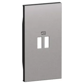 Bticino Living Now KS12PD Cover Steel per Caricatore USB K4294C, 2 Moduli, Serie Civili, MADE IN ITALY