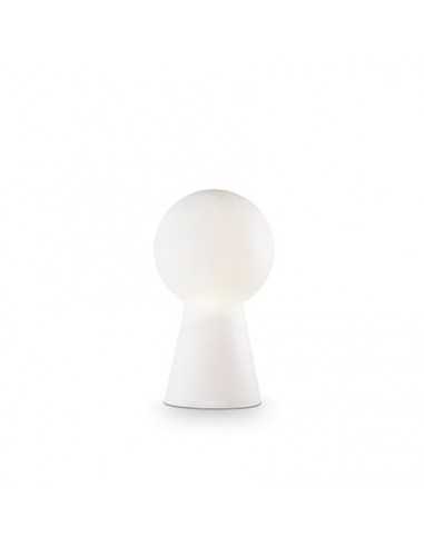 Lume Ideal Lux Birillo TL1 Medium con vetro bianco soffiato e base in metallo cromato, 1 E27, IP20|Coppolav.it: Ideal Lux