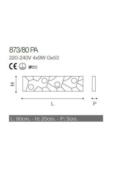 Plafoniera/Applique quadrata Cattaneo Street System 873/20PA in metallo verniciato color Sabbia, 1 GX53 LED 9W