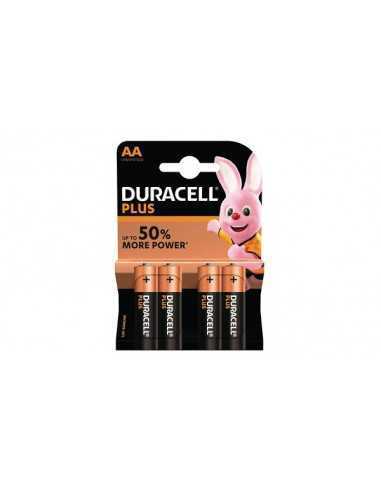 Batterie alcaline AA Stilo Duracell Plus MN1500, Blister 4 pezzi, Lunga durata, Uso quotidiano: Coppolav.it