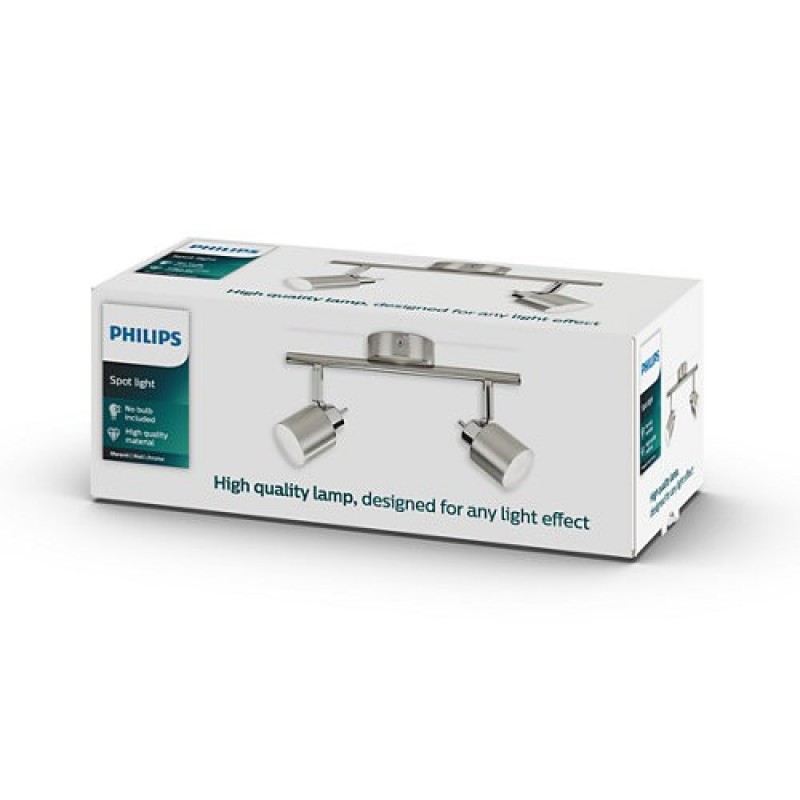 Faretti Led Doppio Faretto spot orientabile a 2 luci doppio Philips 5031217E7, Cromo ...