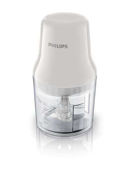 Philips HR1393 Tritatutto con lame in acciaio Inox e recipiente da 0,7L, 450W, Lavabile in lavastoviglie