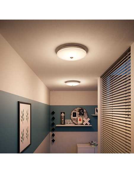 Plafoniera LED bianca con sensore di movimento incorporato Philips  6223431P, 16W, Luce calda 3000K, 1300 lumen