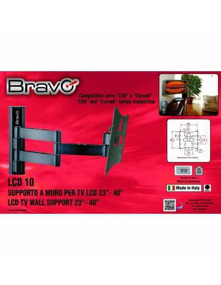 Supporto braccio fisso per TV da 32 a 60 pollici in ferro zincato nero inclinabile Bravo Quadro 4 92402635