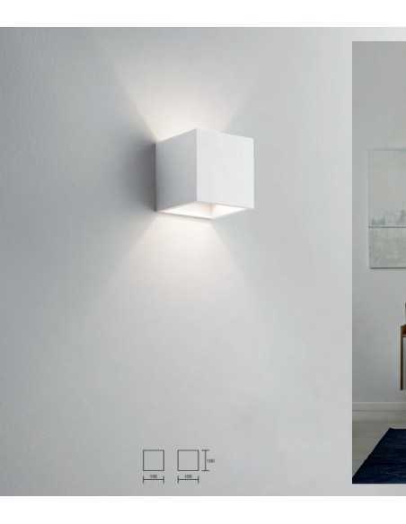 Isyluce 516N-21 Applique Cubo da parete 16W, Bianco, Fascio regolabile, Luce naturale, 2000 Lumen, IP54