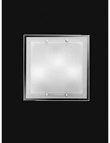 Plafoniera con vetro bianco molto luminosa Perenz 5742 B, 2 E27, Moderna, IP20: Coppolav.it