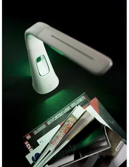 Lampada da scrivania Bianca LED Orientabile Dimmerabile con Ventilatore ad aria aspirata a 3 velocità Perenz Blow 6508B, 10W