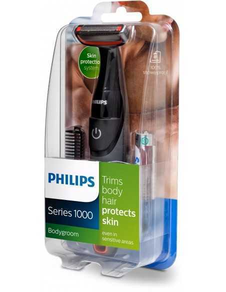 Philips Bodygroom BG105/10 Rasoio per corpo con pettine 3 mm, Batteria AA Inclusa, Rifinisci fino a 0,5 mm, Garanzia 2 anni