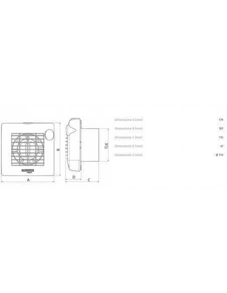 Aspiratore da muro diametro 100 mm Vortice 11201 M100/4", Portata 90 m3/h, Struttura in plastica, Elicoidale, MADE IN ITALY, IMQ