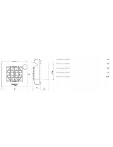 Aspiratore da muro con sensore di presenza diametro 120 mm Vortice 11781 M120/5" PIR, Portata 175 m3/h, MADE IN ITALY, IMQ