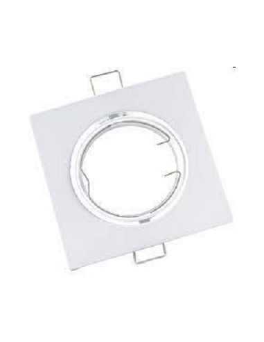 Faretto incasso quadrato bianco orientabile per foro diametro 75 mm Lampo Lighting DIKORSQ230/BI/SL, Portalampada GU10 Incluso