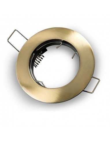 Faretto incasso tondo oro satinato fisso per foro diametro 65 mm Lampo Lighting DIKF230/OS/SL, Portalampada GU10 Incluso, 220V