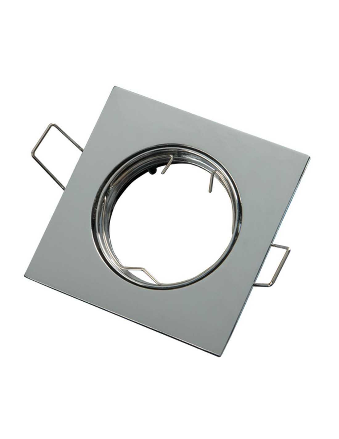 Faretto incasso quadrato cromo lucido orientabile per foro diametro 75 mm  Lampo Lighting DIKORSQ230/CR/SL