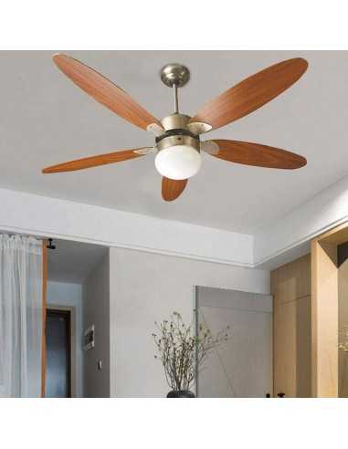 Ventilatore da soffitto con luce e telecomando Diametro 132 cm