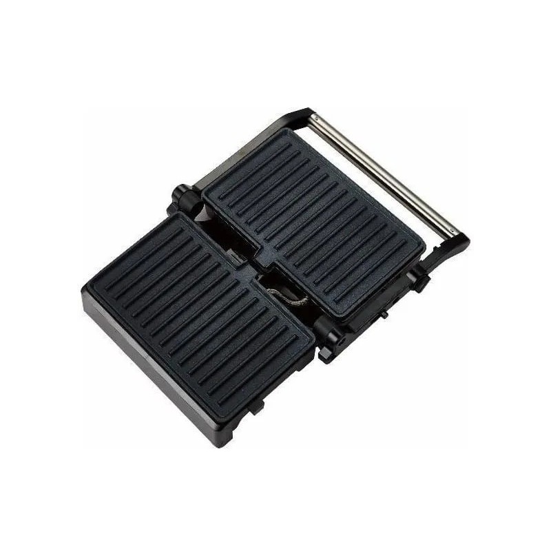Bistecchiera elettrica compatta con apertura piastre a 180° Zephir ZHC653, 1500W, Piastre antiaderenti, Raccolta grassi, LED