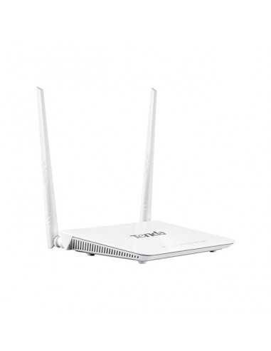 Modem Wi-Fi 300 Mbps su banda 2.4 GHz con 2 antenne omnidirezionali 5 dBi Tenda, 4 Porte LAN, 1 WLAN, Tasto WPS