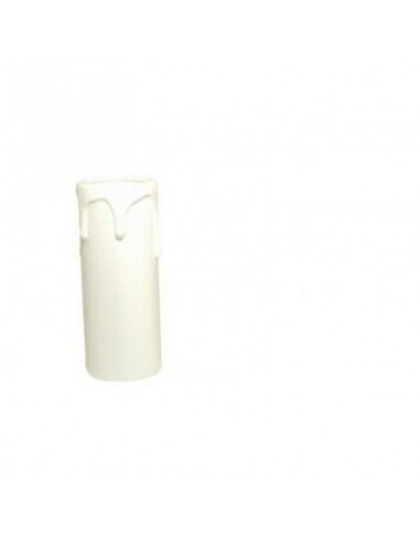 Rivestimento finta candela con gocce per attacco E14 FAEG FG24050, Bianco, Alto 65 mm, Termoplastica: Coppolav.it
