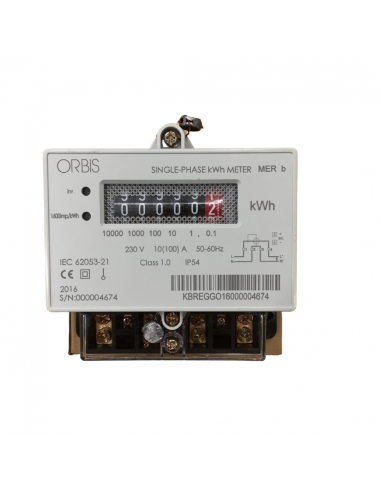 Contatore monofase elettromeccanico da parete per corrente fino a 100A Orbis OB725003, 230V, IP54, Indicatore LED: Coppolav.it