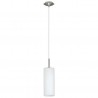 Sospensione Eglo Troy 3 85977 con diffusore cilindrico in vetro bianco, 1 E27, Regolabili in altezza, Luminosa e Moderno