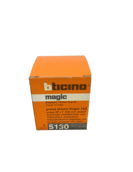 Bticino Magic 5130 Blocco con presa 16A e interruttore magnetotermico automatico 16A, Serie Civili, MADE IN ITALY: Coppolav.it