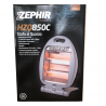 Zephir HZQ850C Stufa al quarzo, 2 Potenze 400W-800W, Interruttore di sicurezza, Corpo in plastica, Maniglia, Silver