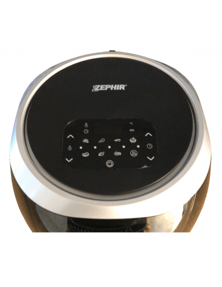 Friggitrice ad aria 6 Litri con 8 programmi di cucina e timer 60 minuti Zephir ZHC60N, 1800W, 80-200°C, Display LED Touch