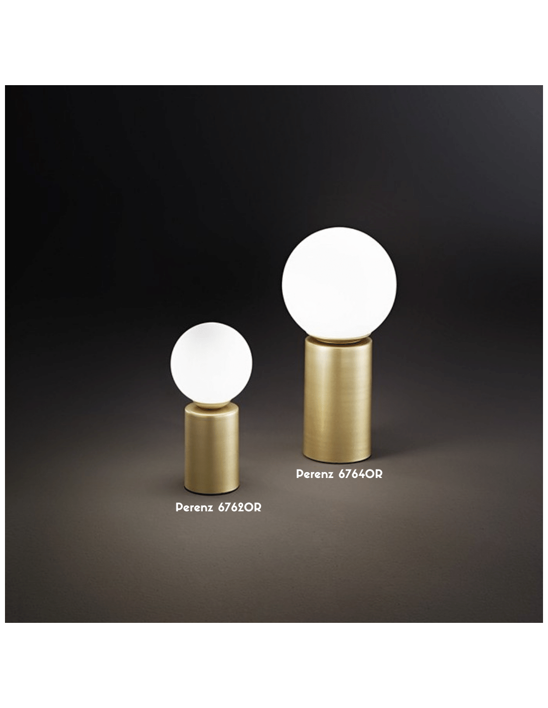 Lampada da comodino Moderna Oro opaco con diffusore in vetro bianco Perenz  Birillo 6762OR, Interruttore touch, 1 G9